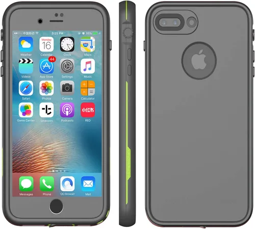 Vista 9 de Funda impermeable para iPhone SE, protector de pantalla integrado totalmente sellado, a prueba de golpes, a prueba de nieve, funda protectora