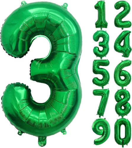 Vista 15 de Globos gigantes de números negros de 40 pulgadas, globos de aluminio de Mylar con helio para cumpleaños, globo número 0 para decoración de fiestas