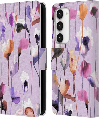 Vista 136 de Head Case Designs Officially Licensed Ninola Abstract Poppies Lilac Floral Leather Wallet Case Compatible with Samsung Galaxy A07 4G
