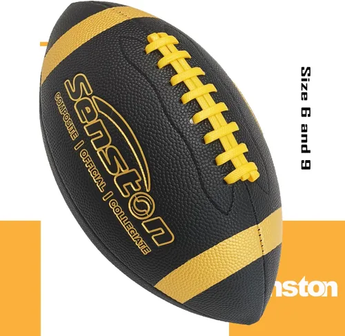 Vista 3 de Senston Fútbol Tamaño 9/6 – Premium Composite Cuero Escuela Secundaria/Niños/Jóvenes Fútbol con Bomba Tamaño Pelota de Pie con Bomba