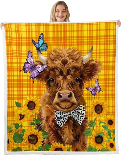 Vista 29 de Erosebridal Rooster Fleece Throw Blanket 40"x50" for Bedroom Living Rooms Sofa Couch,Chicken Farmhouse Sherpa Blanket,Wildflower Fuzzy Plush