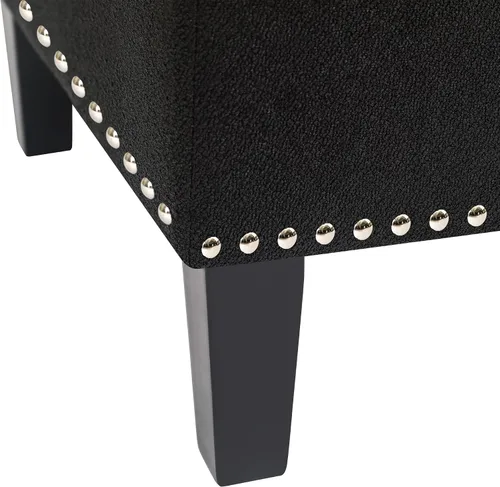 Vista 8 de otomana con almacenamiento de 41 pulgadas, banco otomano grande de almacenamiento para dormitorio Tufted Cotton Linen Bench with Nailhead Trim End