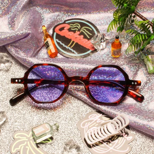 Vista 7 de Gafas de sol hippy poligonal pequeñas vintage de los años 60 para hombres y mujeres, divertidas, octogonales, clásicas, redondas