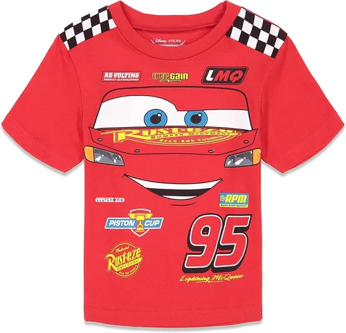 Vista 3 de Disney Pixar Cars Tow Mater Lightning McQueen - Paquete de 3 camisetas para bebés y niños grandes