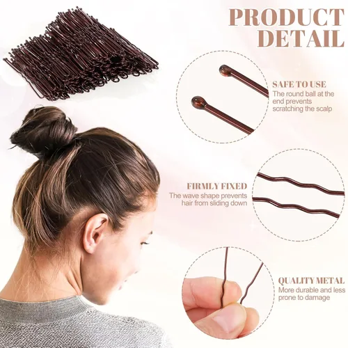 Vista 4 de Kit de 200 horquillas para el cabello, horquillas y horquillas en forma de U, regalos para mujeres y niñas con caja de almacenamiento, peinados