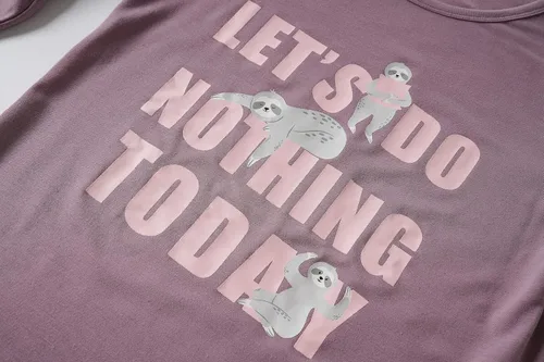 Vista 3 de Vopmocld Conjunto de pijama de gatos lindos para niñas grandes, 2 piezas, ropa de dormir de algodón para invierno