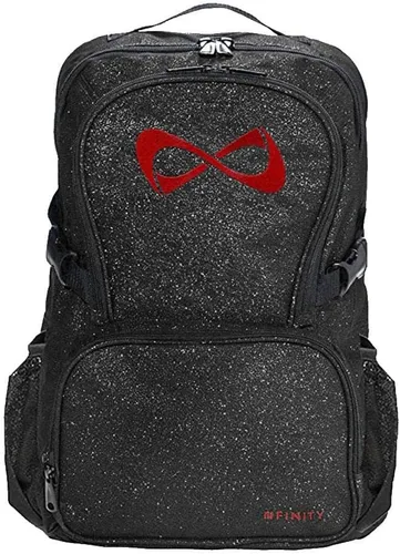 Vista 15 de Nfinity Sparkle Cheer Backpack - Mochila ligera y duradera bolsa de Negro Sparkle/Logo de oro