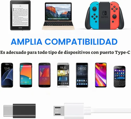 Vista 2 de Paquete de 4 adaptadores micro USB a USB C, adaptador Micro-USB hembra a USB-C macho OTG compatible con Samsung Galaxy S10 S9 S8 Plus Note 9 8