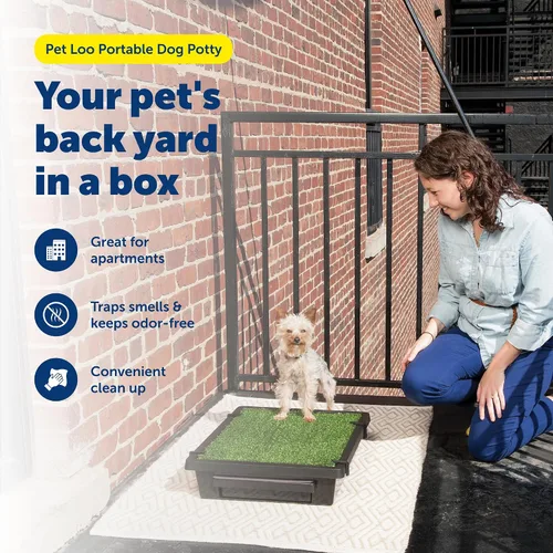 Vista 2 de PetSafe baño para mascotas portable., S, Negro Gass Mat Toilet Alternative for Puppy Pads, Perfect for House Training and Small Spaces, Less Odor
