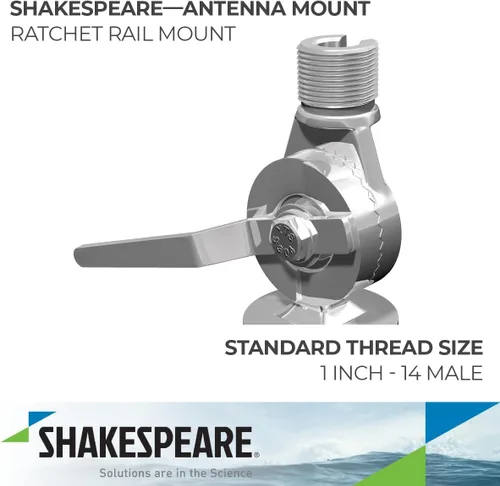 Vista 2 de Shakespeare 4188SL SS Rail Mount Trinquete para riel de 1 pulgada a 1-1/2 pulgadas