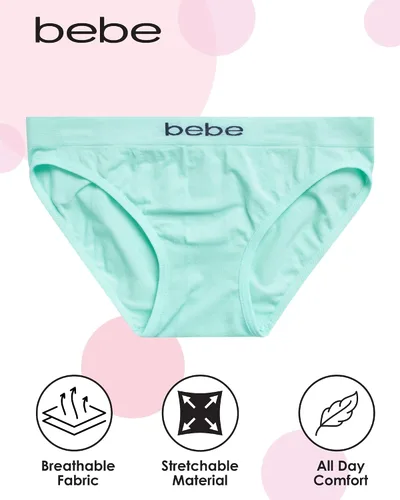 Vista 2 de bebe Ropa interior para niña, paquete de 8 bragas de bikini de microfibra sin costuras (S-L)