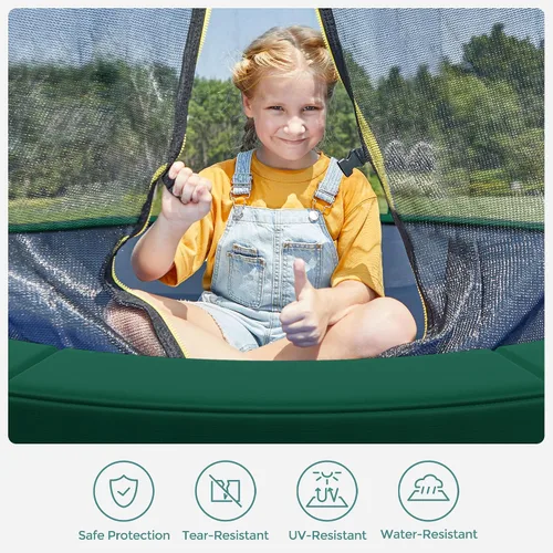 Vista 6 de SONGMICS Replacement Trampoline Safety Pad Mat, 10ft 12ft 14ft 15ft Standard Size, Spring Cover, UV-Resistant, Tear-Resistant, Edge Protection Verde