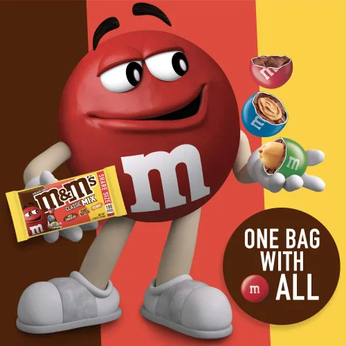 Vista 9 de M&M'S Paquete variado de dulces de chocolate con leche, chocolate con leche, dulces a granel envueltos individualmente, mantequilla de maní