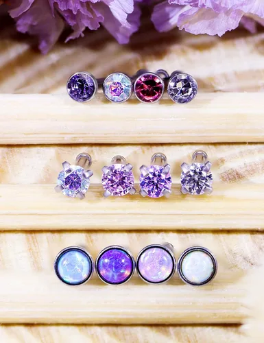 Vista 4 de Kridzisw 12 piercings de nariz de 18 G 20 G 22 G acero quirúrgico con incrustaciones de circonita cúbica de2 mm joyería para mujeres hombres y niñas