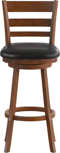 Vista 10 de Taylor & Logan Zayne Classic - Taburete giratorio de madera con asiento de piel sintética, roble antiguo/negro
