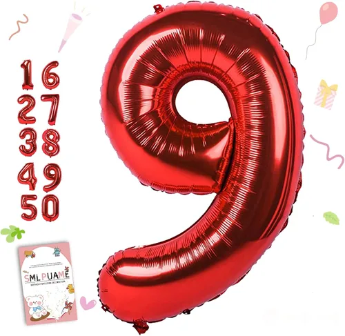 Vista 89 de Globos grandes de 40 pulgadas de números del 0 al 9, globos numéricos para decoración de fiesta de cumpleaños, globos de helio de aluminio