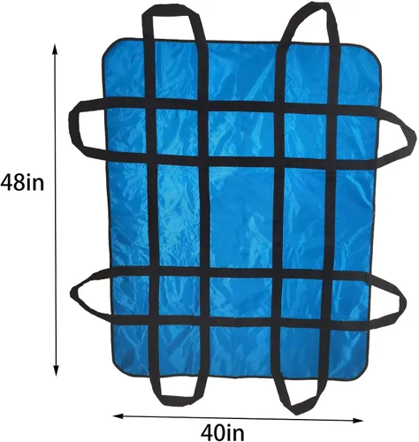 Vista 2 de Almohadilla posicionada para cama con asas de 48" X 40", protector de colchón para incontinencia, forro de ropa de cama con correas para fácil