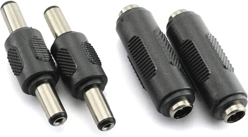 Vista 2 de RLECS 2 unids DC 0.217x0.083 in macho a macho conector de alimentación y 2 unids DC 0.217x0.083 in hembra a hembra adaptador de conector