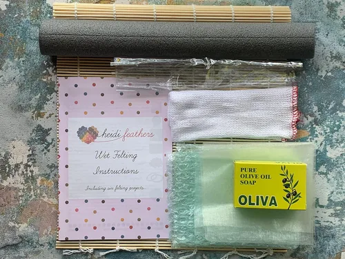 Vista 4 de heidifeathers Kit de fieltro húmedo en caja premium - 20 colores merino