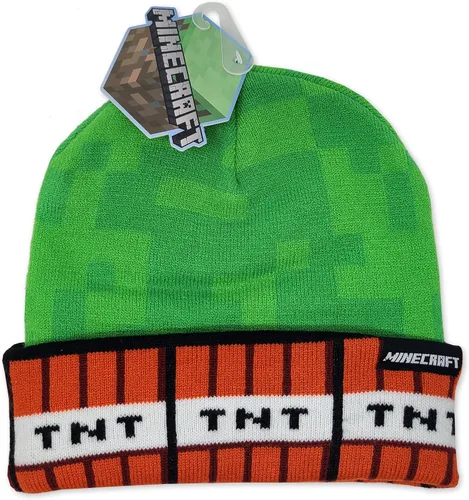 Vista 2 de Minecraft Creeper TNT - Gorro para niños color rojo y verde