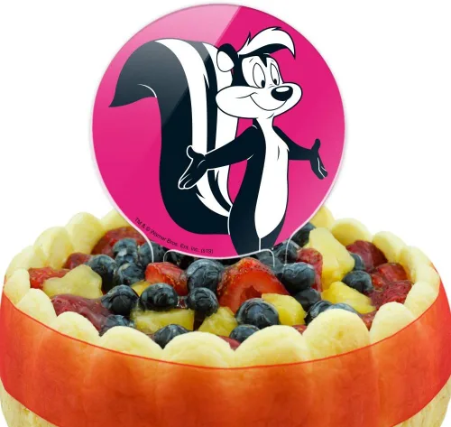 Vista 5 de Decoración acrílica para tartas de Looney Tunes, Pepe Le Pew, decoración de fiesta para boda, aniversario, cumpleaños, graduación