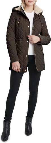 Vista 6 de Laundry by Shelli Segal Chaqueta de piel de oveja sintética acolchada 34 con capucha para mujer