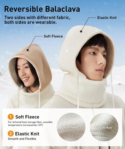 Vista 3 de BENEUNDER Sombreros cálidos de invierno con capucha para esquí, ciclismo