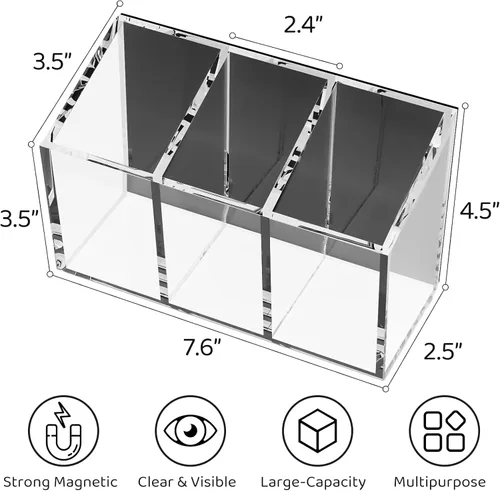 Vista 7 de Organizador de paquetes de bebidas, organizador magnético de paquetes de agua para refrigerador, contenedor acrílico premium para mezclas de bebidas