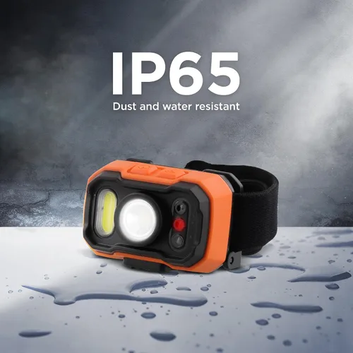 Vista 6 de BLACK+DECKER Linterna frontal recargable con sensor de onda, luz LED ultra brillante de 1,000 lúmenes, inclinación ajustable de 90°, 7 modos