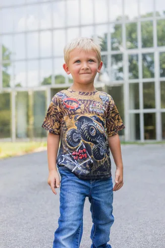 Vista 2 de Monster Jam Camiseta de niño a niño grande Grave Digger El Toro Loco Megalodon