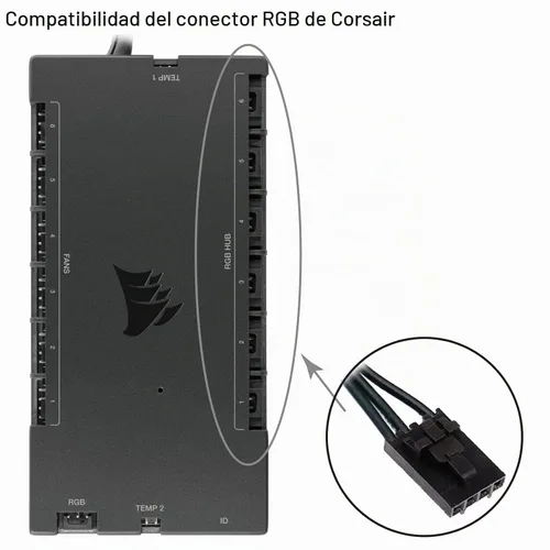 Vista 3 de Cable adaptador de 4 pines airgoo, solo para el conector RGB de 4 pines del controlador Corsair Commander Core XT, conversión a conector ARGB de 5 V