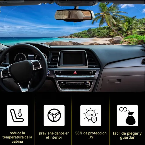 Vista 4 de Parasol plegable para parabrisas de coche, cubreventanas frontales para coche, accesorios para coche, protección contra el calor y los rayos UV