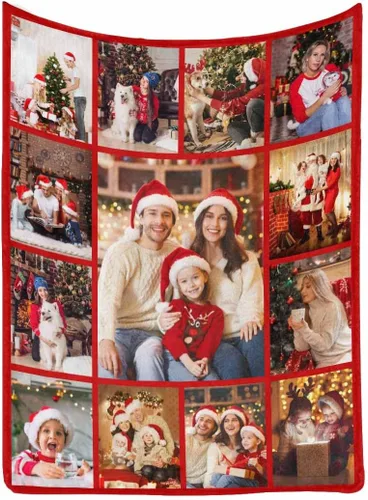 Vista 29 de MyPupSocks Manta de fotos personalizada para la familia, manta personalizada con 10 fotos y texto para mejores amigos, personaliza tus propias fotos