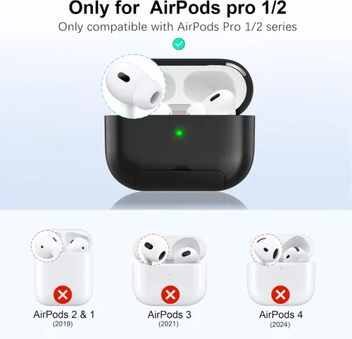 Vista 2 de RFUNGUANGO Funda protectora para AirPods Pro de 2ª generación, con función de soporte para teléfono, bloqueo de cubierta magnética, para AirPods Pro