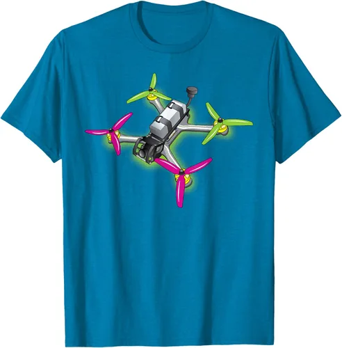 Vista 10 de Freestyle FPV Racing Drone Pilot Acro Quadcopter - Camiseta de sandía, Negro, S