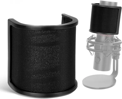 Vista 10 de Para parabrisas Hyperx QuadCast: filtro esponjoso compatible con micrófono Hyperx QuadCast S, cubierta de espuma de micrófono que reduce el ruido