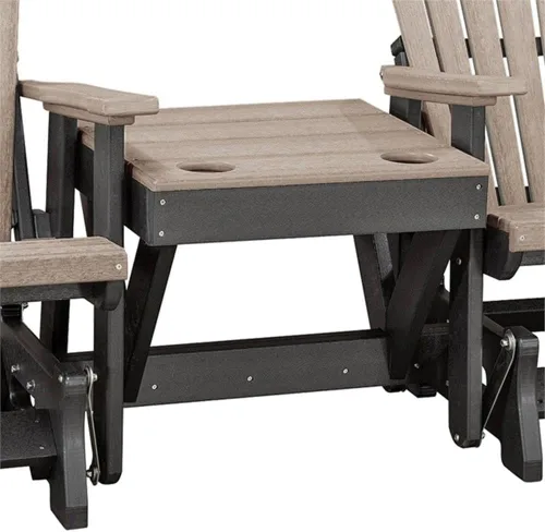 Vista 4 de American Furniture Classics 515WWBK-K - Planeador doble con mesa, madera y negro