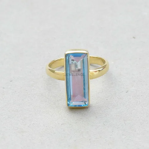 Vista 64 de Anillo de plata de ley maciza superpuesta de oro amarillo de 18 quilates para mujer, anillo de compromiso de plata esterlina, juego de bisel