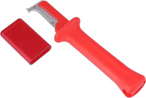 Vista 9 de Cuchillo pelacables Cuchillo Rojo Acero Inoxidable Pp 1 Pc Cable de Aislamiento Eléctrico Cortador Cortador de Mango Aislado Herramienta Con Rojo