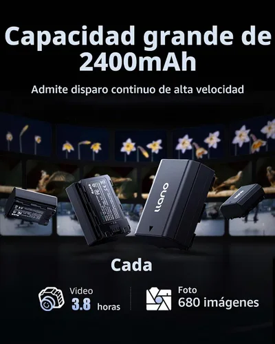 Vista 6 de llano - Batería NP-FZ100 de 2400 mAH, paquete de 4 y cargador rápido de 65 W