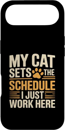 Vista 26 de My Cat Sets The Schedule Cat Humor Case for iPhone 17