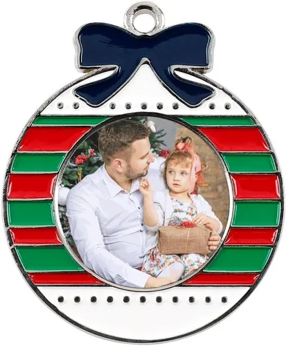 Vista 8 de Adornos personalizados de Navidad con foto/nombre, adornos personalizados de Navidad 2024, impresión de doble cara para árbol de Navidad, hogar