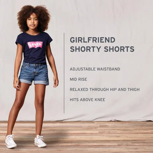 Vista 6 de Levi's Kids Girls Girlfriend Fit Short Shorts (Niños grandes)