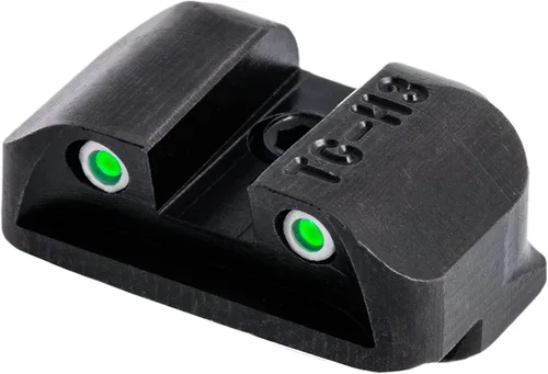 Vista 4 de TRUGLO Mira de pistola de tritio Miras nocturnas delanteras y traseras de alta visibilidad con puntos blancos de luz diurna y puntos de tritio