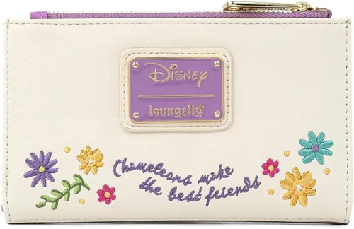 Vista 2 de Loungefly Disney - Cartera de piel sintética con solapa y diseño de flores, Multi, talla única , Americano