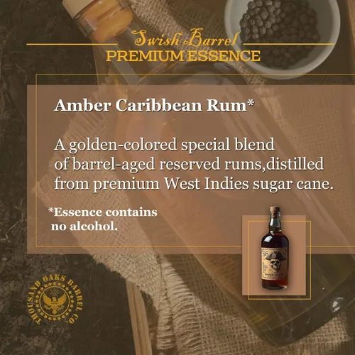 Vista 4 de Aromatizante de esencia de ron caribeño ámbar (paquete de 5), paquete de repuesto de sabor a licor para kits Bootleg y envejecimiento en barrica