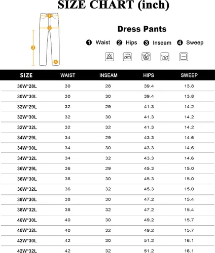 Vista 6 de Lion Nardo Mens Stretch Dress Pants Slim Fit Dress Pants for Men Expandable Waist Casual Dress Pants Athletic Golf Pants