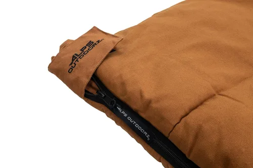 Vista 4 de ALPS OutdoorZ Redwood - Saco de dormir forrado de franela de -10°F con carcasa de lona de algodón, cremalleras resistentes, diseño rectangular