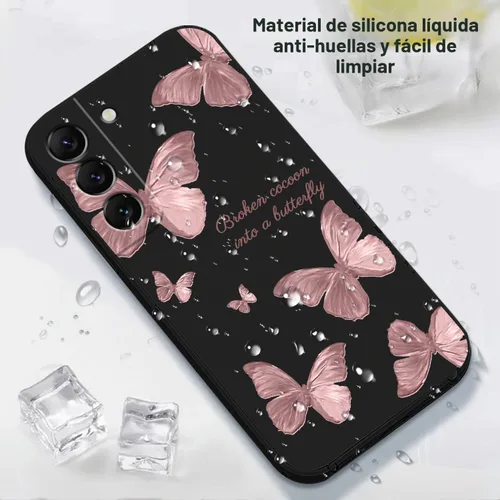 Vista 6 de LEECG Funda para Samsung Galaxy S22, Diseños de Flores Elegantes de Silicona Suave con Protección contra Caídas y Resistente a Huellas Dactilares
