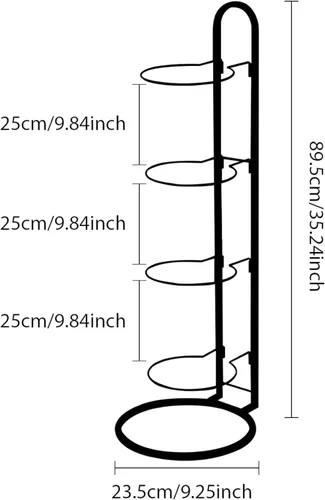 Vista 3 de Nuevo estante de almacenamiento de bolas, soporte de almacenamiento de bolas de cubo de 4 niveles, soporte de baloncesto de acero al carbono